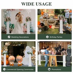 8Pcs Elegant White Flower Columns with LED Lights for Weddings & Events