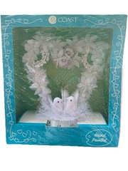 Still In Box Mid century Vintage Coast Wedding Cake Topper Doves Flowers Bells