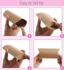Mr. Pen Kraft Pillow Boxes, 6.3×3.4×1.3 in, 25 Pack with Jute Twines, Brown, NEW