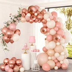 Retro Blush Pink Balloons, 60 Packs Retro Blush Pink Rose Gold Nude Sand White