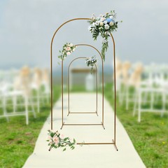 3 Pcs Arch Backdrop Stand Wedding Gold Backdrop Stand For Ceremony Metal Decor