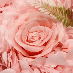 3D Flower Wall Panel-12pcs Artificial Flower Wall Background Silk Rose Wedding