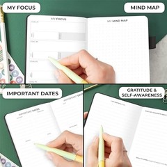 Pocket Planner Weekly – Undated Monthly Goal Pocket size (3.7″ x 6.7″) Black