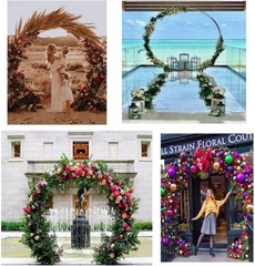 9ft Large Size Metal Circle Balloon Arch Stand Decoration, Indoor Outdoor Arch F