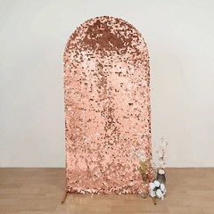7 ft Payette Sequin Fitted Round Top Wedding Arch Backdrop Stand Cover Party