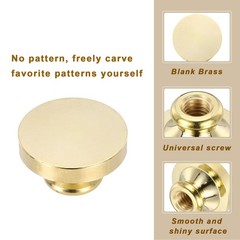 3Pcs 25mm Blank Wax Seal Stamp Round Sealing Wax Stamp Vintage Brass Head