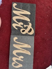 Gold Glitter Mr & Mrs Wooden Freestanding Wedding Table Sign