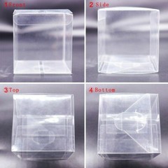 50pcs Transparent Party Candy Bags Square Clear PVC Boxes Wedding Favor Gift Box
