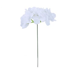 WHITE 10 Silk Hydrangea Flowers Heads Stems Wedding Party Events Centerpieces