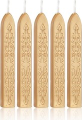 Elegant 5 Pcs Light Gold Sealing Wax Sticks with Wicks for Signatures & Crafts