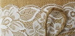 Studio His and Hers Burlap and Lace Guest Book With Cream Pages New In Box