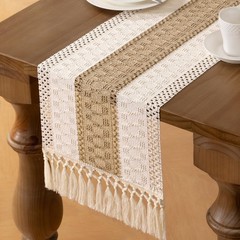 MLMW Boho Table Runner 36 inches Summer Small Coffee Table Runner Rustic Burl…