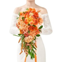 Silk Flower Bouquet Wedding Elegant Bridal & Bridesmaid Arrangement Faux Roses