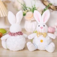 Easter Bunny Plush Yellow Pink 19 12 7cm Polyester Stuffed Toy Decoration Pair