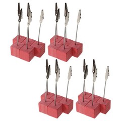 20Pcs Multi Color Wood Card Holders Sturdy Metal Clip for Home Desk Organization
