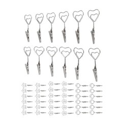 12pcs 2.8in Double Headed Memo Clip Metal Card Holder Wire Photo Clamp
