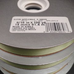 #3 McGinley Satin Apple Green/Nile 100 Yard Ribbon 9/16″ for Corsages & Events