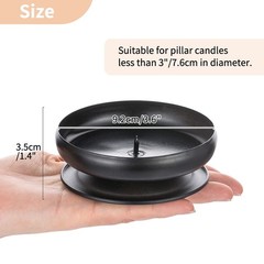 Set of 2 Black Iron Pillar Candle Holders Spike Holder 2 Pcs,
