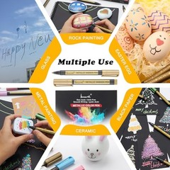 Metallic Marker Pens – Colors Medium Point Metallic Markers for Rock 10
