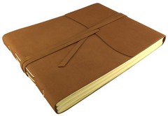 Large Rustic Genuine Leather Photo Album with Gift Box – Scrapbook Style Page…