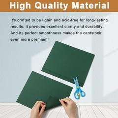 40 Sheets Dark Green Cardstock 8.5×11 200GSM Paper for Cards Crafts Decor