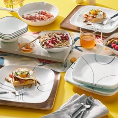 Corelle Square Simple Lines Dinner Plate Set 6 Pack 1107743