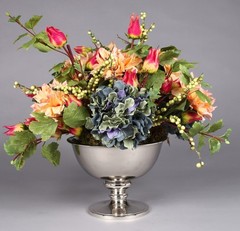 Compote Bowl Vase Nickel Plated Aluminum Pedestal Base 10″Dia 7.5″High