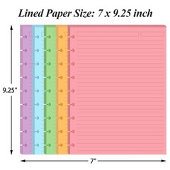 (2-Pack) 9-Disc Discbound 5 Colorful Line Paper Pre-punched Happy Planners In…