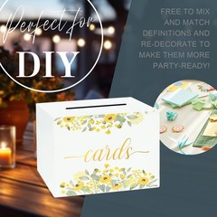 Mulbozy White Wedding Card Box, Gift Cards 10.6 x 7.48 x inches,