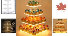 Luxury Cupcake Stand – LED Light Included – Premium Acrylic – Holds 52 Cupcakes