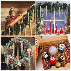 2000 Strands Christmas Tinsel Icicles, 19.7″ Shiny Mylar Foil Icicle Silver