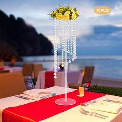10PCS 80cm/31.5in Wedding Flower Vase Clear Acrylic Floral Stand for Table