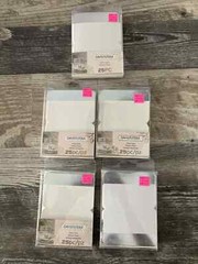 (x5) DavidTutera, Place-Cards, White & Silver, 25 pieces each