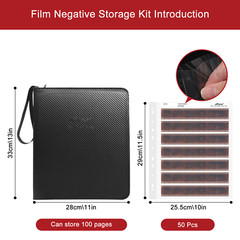 Large Binder Acid-free Photo Holder Storage Album +50x Print File 135 Film Pages