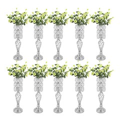 10PCS Silver Vases Wedding Centerpieces Flower Stand Table Decor Flower Vase