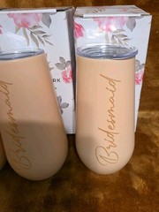 Elegant Park Champagne Tumblers Wedding Bride, Maid Of Honor, 5 Bridesmaids NEW