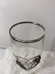 2 Vintage Rawcliffe Toasting Flute Glasses Pewter 25 Year Anniversary