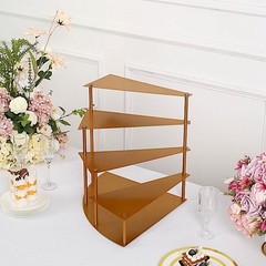 GOLD 17″ Metal 4 Tier Spiral Stairway Cupcake DESSERT STAND Party Decorations