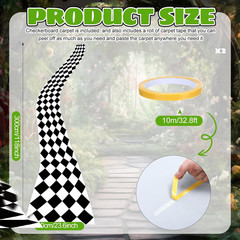 47 X 118 Inches Wonderland Party Decoration Black and White Aisle Runner Backdro