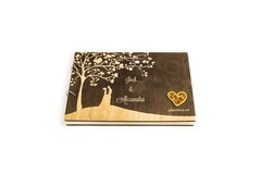 Personalized Wooden Wedding Guest Book, Rustic, Love Tree, Gift, Baltic Amber