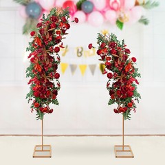 2Pcs Metal Wedding Arch Rack Gold Party Backdrop Flowers Frame Stand Decor NEW