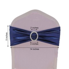 20 Metallic Spandex Chair Sashes with Silver Buckles Party Wedding Decorations
