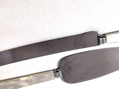 Vintage Sheffield Cake Knife Server Set Faux Pearl Handles England