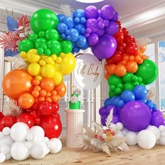 412pcs Rainbow Balloon Arch Kit Assorted 5/10/12/18 Inch Multicolor – 412