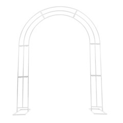 Elegant 8.5ft White Metal Wedding Arch Frame with Sturdy Base for Events