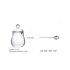 XIZHI 10 OZ Transparent Honey Jar with Dipper and Lid Glass