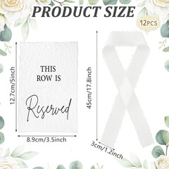 12 Pack Reserved Chair Signs with Ribbon for Wedding Party Restaurant This Row I