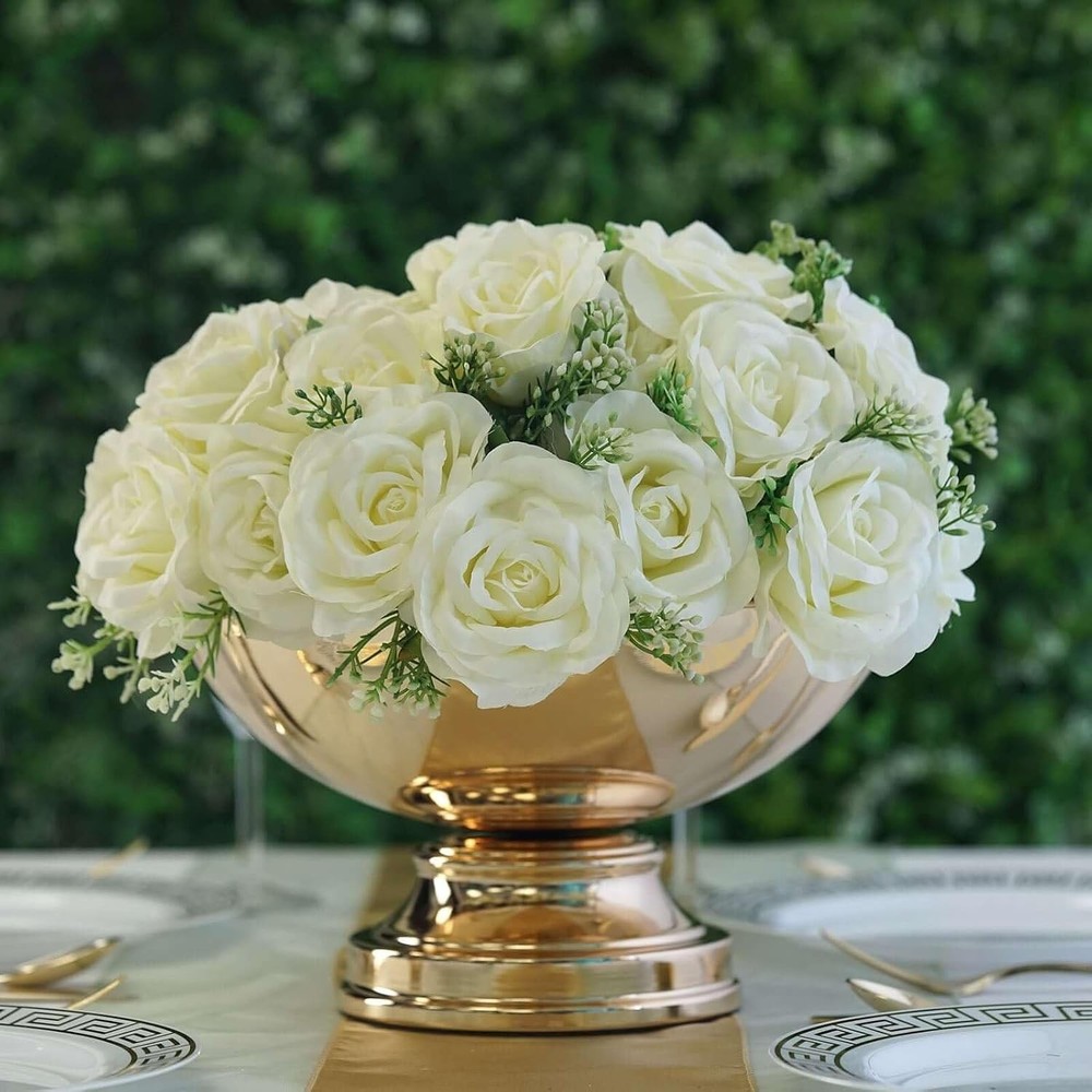 Efavormart 12″ Shiny Gold Floating Candle Bowl Flower Pot Wedding Centerpiece