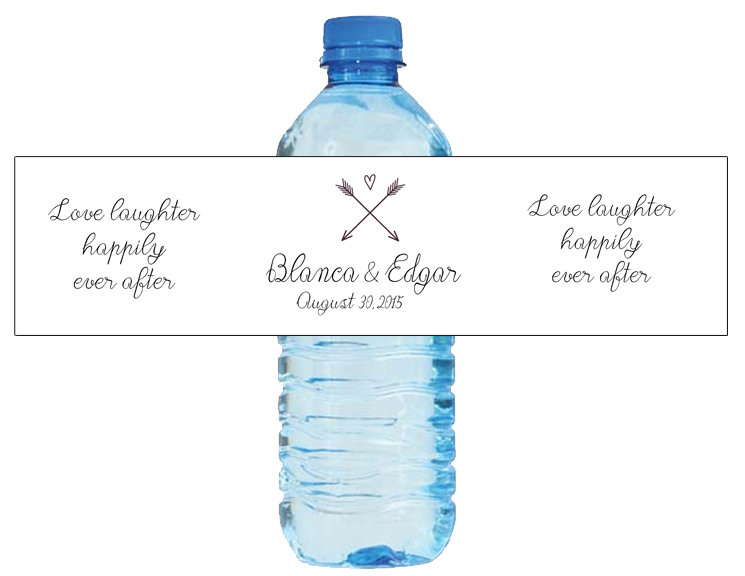 100 Love Laughter Happily Ever After Wedding Birthday Party Water Bottle Labels