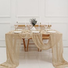 Cheesecloth Table Runner3.3ft Boho Gauze Cheese Cloth Table Runner 1 Beige